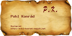 Pohl Konrád névjegykártya